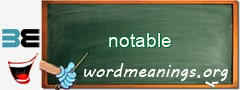 WordMeaning blackboard for notable